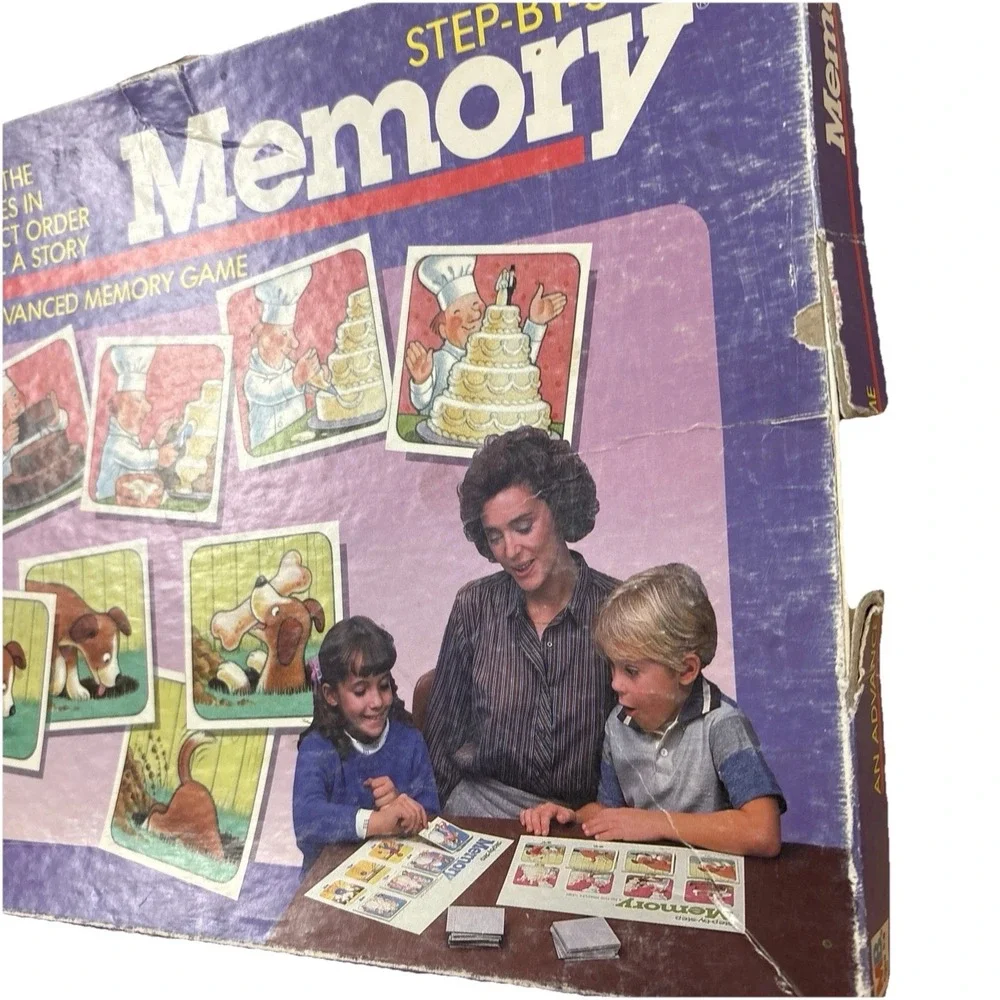 Vintage Milton Bradley Step By Step Memory Advanced Game Complete 1986